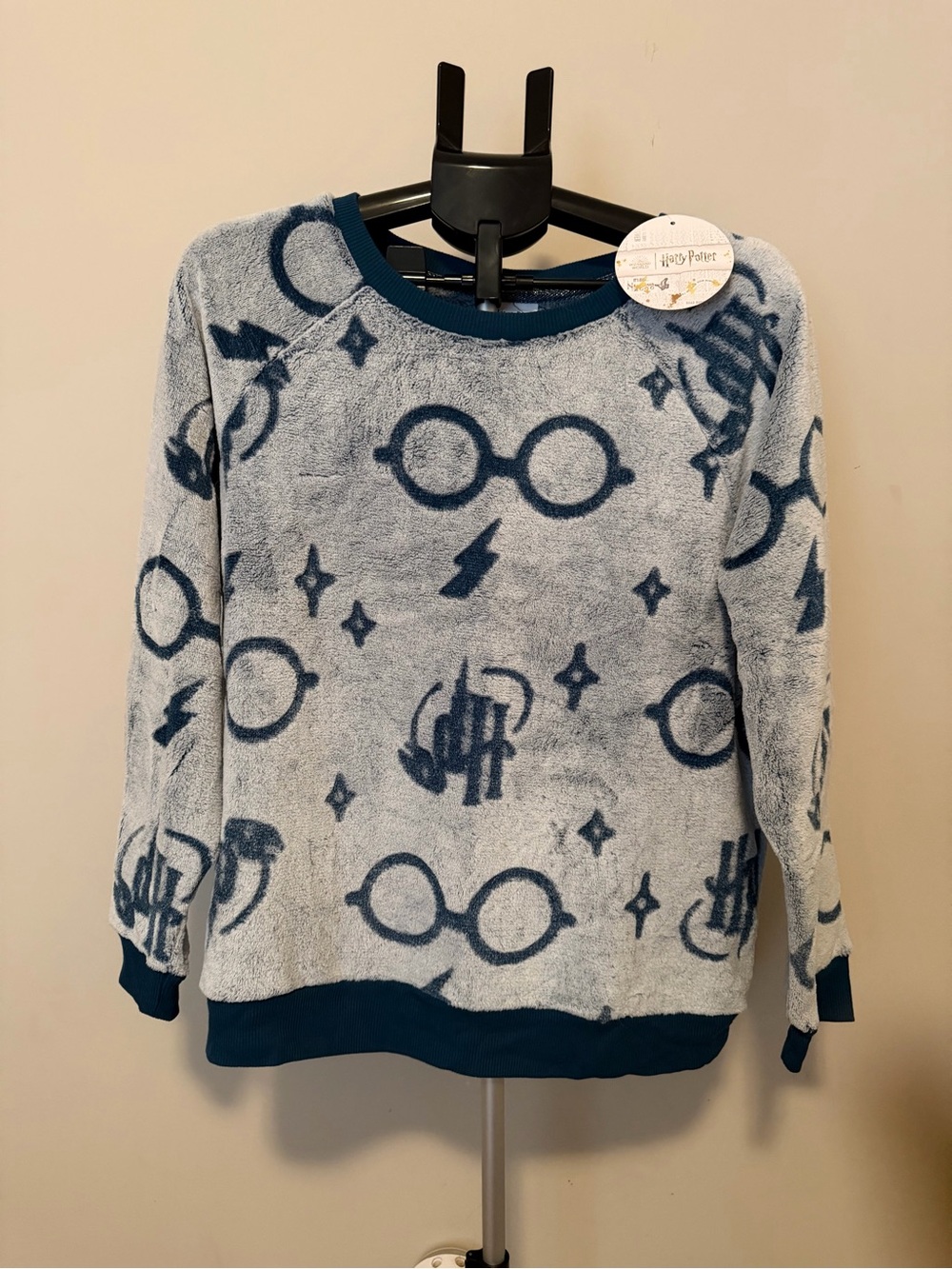 NWT Harry Potter Blue Plush Fleece Pullover Pajama Top